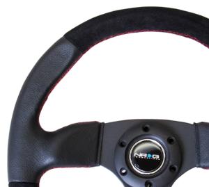 Universal - Fits all Vehicles NRG Steering Wheels - Flat Bottom Style 320mm Sport Oval (Suede)