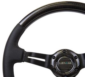 Universal (can work for all vehicles) NRG Carbon Fiber Steering Wheel with Leather Combination
