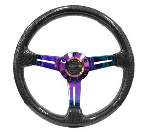 Universal (can work for all vehicles) NRG Shiny Black  Carbon Fiber Steering Wheel