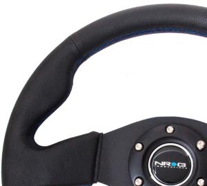 All Jeeps (Universal), All Vehicles (Universal) NRG Innovations Race 320mm Sport Leather Steering Wheel (Red Stitching)