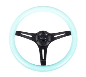 Universal (Can Work on All Vehicles) NRG Classic Wood Grain Steering Wheel - 350Mm, 3 Black Spokes, Minty Fresh Color