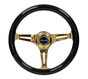 Universal (can work for all vehicles) NRG Steering Wheel - Smooth Classic Black Grain