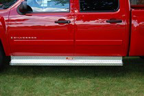 1999-2001 Ford Super Duty F250, 1999-2001 Ford Super Duty F350 Owens Commercial Running Boards (Diamond Tread With Out Stone Guard with Star Burst Grip) Crew Cab 250/350 
