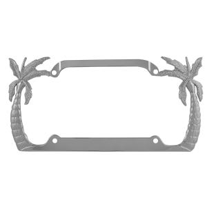 All Jeeps (Universal), Universal - Fits all Vehicles Pilot License Plate Frames - Palm Tree (Chrome)