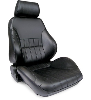 All Jeeps (Universal), Universal - Fits All Vehicles Procar Racing Seat - Rally Series 1000, Black Vinyl, Smooth Back (Right)
