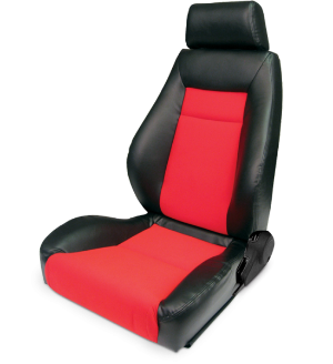 All Jeeps (Universal), Universal - Fits All Vehicles Procar Racing Seat - Elite Series 1100, Black Vinyl Sides, Red Velour Insert (Left)