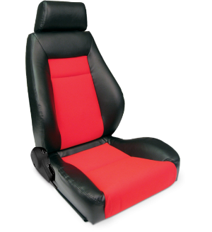 All Jeeps (Universal), Universal - Fits All Vehicles Procar Racing Seat - Elite Series 1100, Black Vinyl Sides, Red Velour Insert (Right)