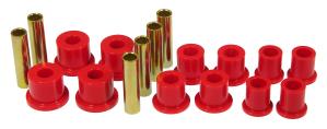 86-97 Ford Bronco 2/4WD, 86-97 Ford Ranger 2/4WD Prothane Leaf Spring Bushings - Rear Spring Eye and Shackle (Red)