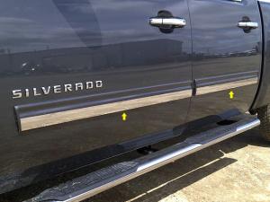 09-13 Chevy Silverado Crew Cab QAA Body Side Accent Trims with Molding Inserts (1 13/16