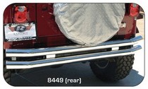 76-06 Jeep CJ & Wrangler Rampage Double Tube Front or Rear Bumper without Hoop - Stainless Steel 