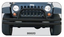 76-06 Jeep CJ & Wrangler Rampage Double Tube Front Bumper with Hoop - Black