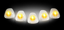 Ford 99-11 Superduty Recon (5-Piece Set) Clear Cab Roof Light Lenses Only & Amber Xenon Bulbs