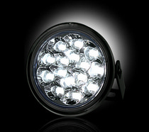All Jeeps (Universal), All Vehicles (Universal) Recon LED Daytime Running Lights w White LEDs & Round Shaped Housing - SMOKED LENS