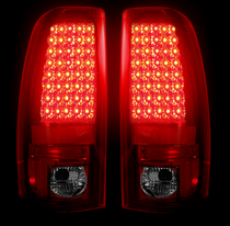 Chevy Silverado & GMC Sierra 99-07 Recon LED Tail Light Set - Dark Red Smoked Lens