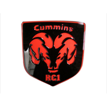 81-20 Dodge Ram Royalty Core Cummins Fire Emblem - Gloss Black, Ram Red, RC1 Logo