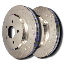 93-04 Chrysler Concorde, 93-04 Dodge Intrepid, 93-97 Eagle Vision, 94-01 Chrysler LHS, 94-96 Chrysler New Yorker, 98-04 Chrysler 300M SP Performance Brake Rotors - Diamond Slot Plated (Rear)