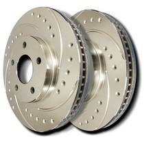 94-96 Chevrolet Caprice, 94-96 Chevrolet Impala SP Performance Brake Rotors - Drilled & Slotted Plated (Rear)