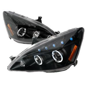 03-07 HONDA ACCORD HALO LED PROJECTOR BLACK Spec D LED Halo Projector Headlights (Black)