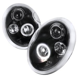 02-05 MINI COOPER HALO LED PROJECTOR BLACK Spec D LED Halo Projector Headlights (Black)