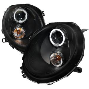 07-12 MINI COOPER BLACK HOUSING PROJECTOR HEADLIGHTS Spec D Projector Headlights (Black)