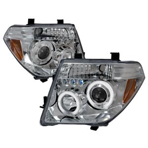 05-07 NISSAN FRONTIER HALO LED PROJECTOR CHROME, 05-07 NISSAN PATHFINDER HALO LED PROJECTOR CHROME Spec D LED Halo Projector Headlights (Chrome)