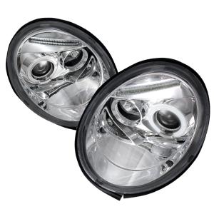 98-05 VOLKSWAGEN BEETLE HALO LED PROJECTOR CHROME Spec D LED Halo Projector Headlights (Chrome)