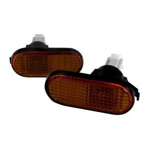92-95 HONDA CIVIC SIDE MARKER LIGHTS SMOKE AMBER FLAT TYPE Spec D Side Marker Lights - Flat Type (Smoke/Amber)