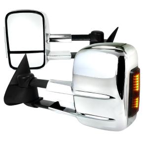 03-06 Chevrolet SILVERADO TOWING MIRRORS POWER CHROME COVER WITH LED SIGNAL Spec D Power Towing Mirrors with LED Signal - Adjustable - Heated (Chrome)