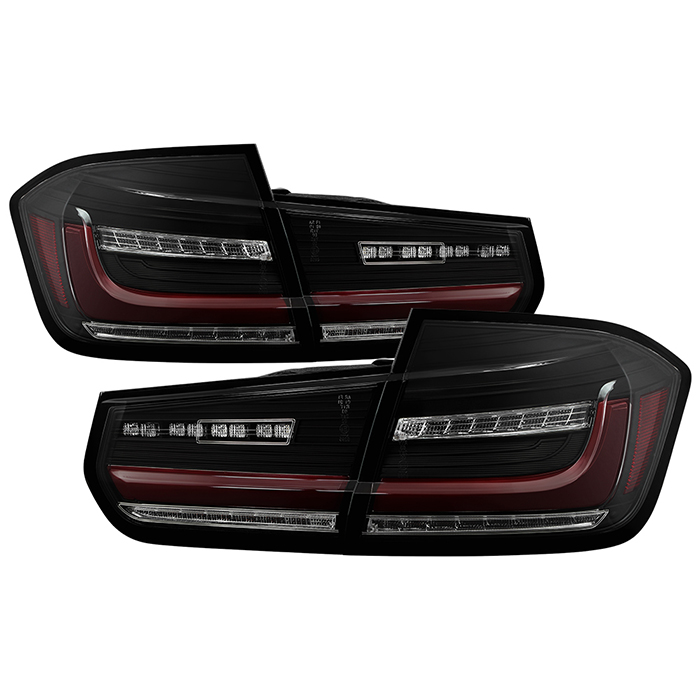    BMW 3 Series F30 2012-2018 Full LED Tail Lights - Red Light Bar Parking Light - Sequential LED Turn Signal Light - Brake: LED Included - Parking: LED Included - Turn Signal: LED Included - Reverse: LED Included - Black Smoke Spyder Auto Tail Lights