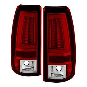 Chevy Silverado 1500/2500 03-06 ( Does Not Fit Stepside ) Version 2 LED Tail Lights - Red Clear