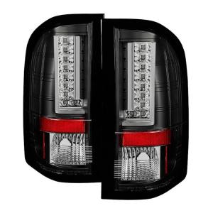 Chevy Silverado 07-13 ( Does Not Fit 2010 Model With Dual Reverse Socket 921 Bulb ) Version 2 LED Tail Lights - Black