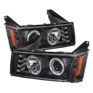 04-12 Chevrolet Colorado, 04-12 GMC Canyon Spyder Halo Projector Headlights - Black (High 9005 not incl Low H1 incl)