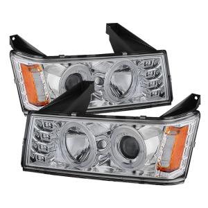 04-12 Chevrolet Colorado, 04-12 GMC Canyon Spyder Halo Projector Headlights - Chrome (High 9005 not incl Low H1 incl)