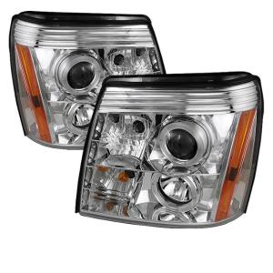 02-06 Cadillac Escalade Spyder Halo LED DRL (Daytime Running Lights) Projector Headlights - Chrome