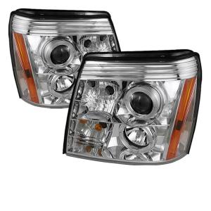 02-06 Cadillac Escalade Spyder DRL Halo LED Projector Headlights (Chrome)