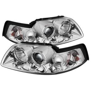 99-04 Ford Mustang Spyder Halo Projector Headlights - Chrome