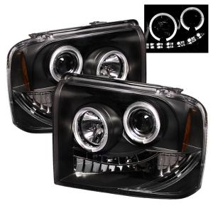 05-07 Ford F250/F350/F450 (Super Duty) Spyder Halo LED Projector Headlights - Black