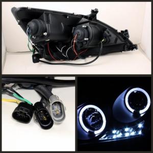 03-07 Honda Accord Spyder Halo LED Projector Headlights - Black