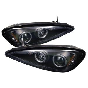 99-05 Pontiac Grand Am Spyder Halo LED Projector Headlights - Black