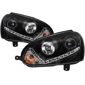 06-09 Volkswagen Jetta, 06-09 Volkswagen Golf Spyder Auto LED Projector Headlights - Black