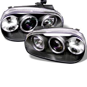 99-05 Volkswagen Golf Spyder Halo Projector Headlights - Black