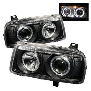 93-98 Volkswagen Jetta Spyder Halo Projector Headlights - Black