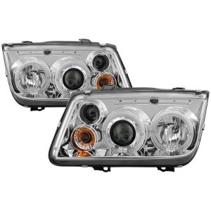 99-05 Volkswagen Jetta Spyder Halo LED Projector Headlights - Chrome