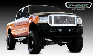 2005-2007 Ford Super Duty;;2005-2007 Ford Super Duty XL T-Rex X-Metal Series Grille Assembly - Chrome Shell With Polished Stainles Steel X-Metal Grille Installed