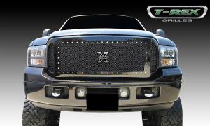 2005-2007 Ford Super Duty T-Rex X-Metal Series - Studded Main Grille - All Black - 3 Piece