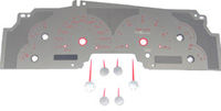 01-03 Ford Expedition, 01-03 Ford F150 US Speedo Gauge Faces - Stainless Steel SS Kit (Red)
