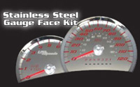 03-04 Ford Expedition, w/ Message Center US Speedo Gauge Faces - Stainless Steel SS Kit (Blue)
