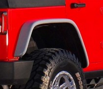 2007-2014 Jeep JK Wrangler 2Dr Models Xenon Flat Panel Rear Fender Flare Kit, Less Width than Stock (Urethane)