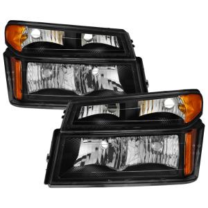 Chevy  Colorado 04-12, Canyon 04-12 Xtune OEM headlights With Bumper Lights - Black