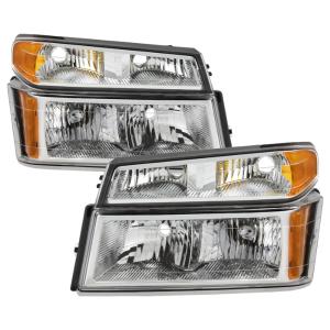 Chevy  Colorado 04-12, Canyon 04-12 Xtune OEM headlights With Bumper Lights - Chrome